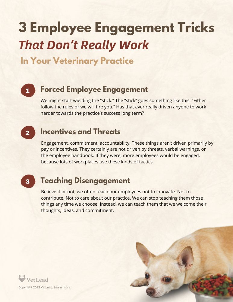 Forced employee engagement doesn't work in a veterinary practice