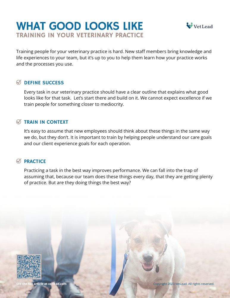 What Good Looks Like - Training in Your Veterinary Practice - VetLead