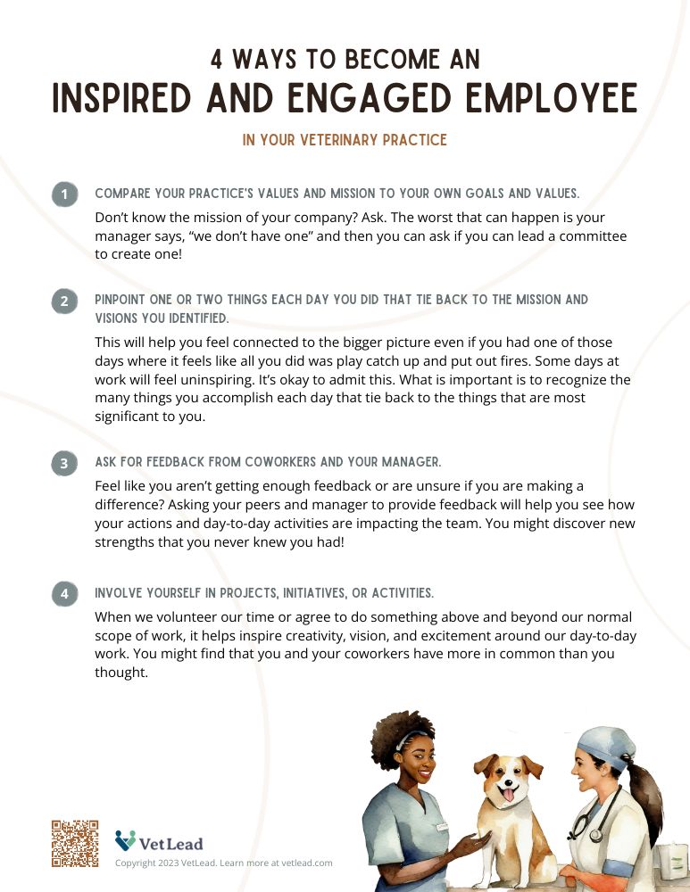Become an inspired and engaged employee in your veterinary practice - VetLead