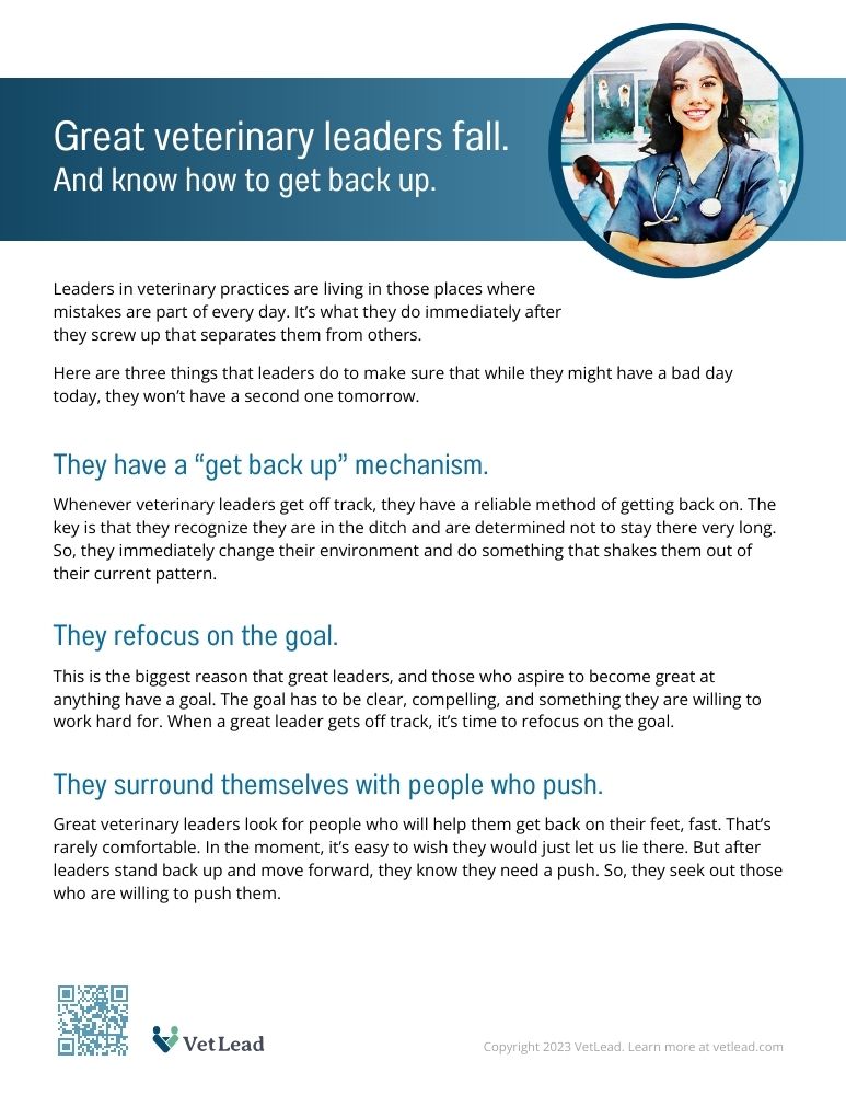 Great Veterinary Leaders Know How to Get Back Up