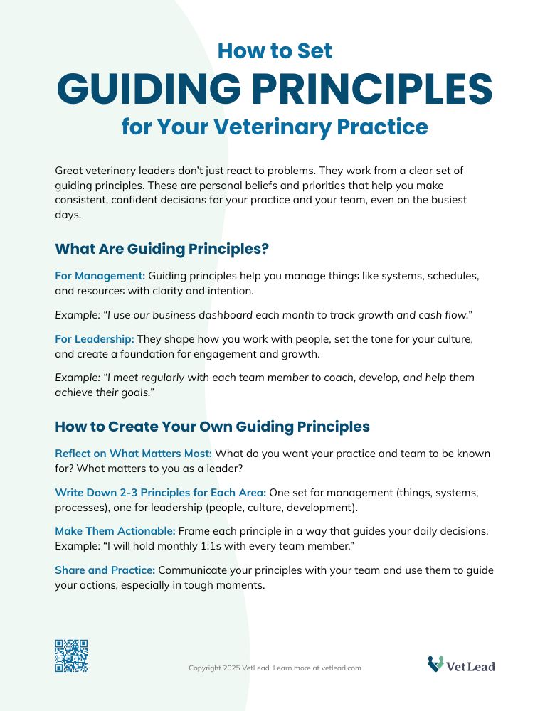 How to Set Guiding Principles Veterinary Practice - VetLead How to Set Guiding Principles Veterinary Practice - VetLead