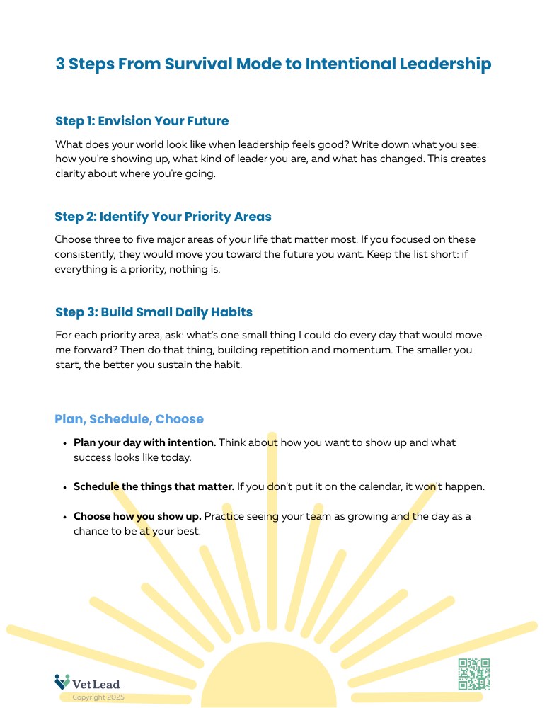 3 Steps From Survival Mode to Intentional Leadership - VetLead