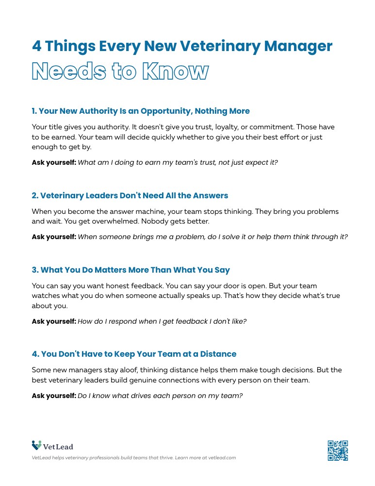 4 Things Every New Veterinary Manager Needs to Know - VetLead